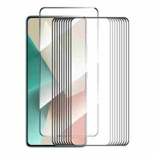 For Redmi Note 13 / Note 13 Pro 10pcs ENKAY Hat-Prince Full Glue High Aluminum-silicon Tempered Glass Film