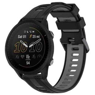 For Garmin Forerunner 955 Sports Two-Color Silicone Watch Band(Black+Grey)