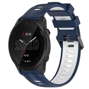 For Garmin Forerunner 945 Sports Two-Color Silicone Watch Band(Midnight Blue+White)