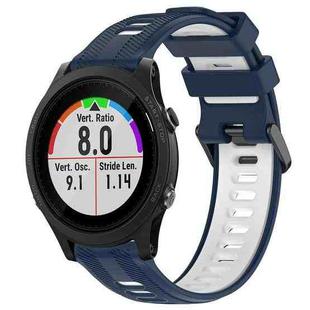 For Garmin Forerunner 935 Sports Two-Color Silicone Watch Band(Midnight Blue+White)