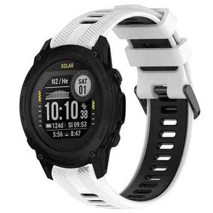 For Garmin Descent G1 Sports Two-Color Silicone Watch Band(White+Black)