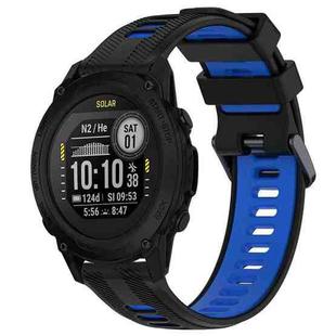 For Garmin Descent G1 Sports Two-Color Silicone Watch Band(Black+Blue)