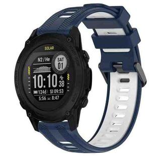 For Garmin Descent G1 Sports Two-Color Silicone Watch Band(Midnight Blue+White)