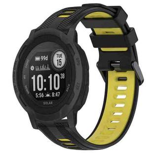 For Garmin Instinct 2 Solar Sports Two-Color Silicone Watch Band(Black+Yellow)