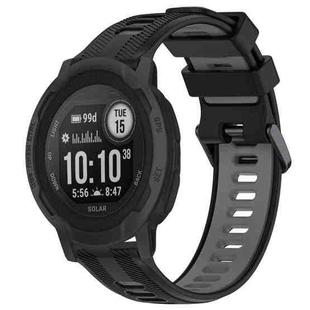For Garmin Instinct 2 Sports Two-Color Silicone Watch Band(Black+Grey)