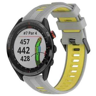 For Garmin Approach S62 Sports Two-Color Silicone Watch Band(Grey+Yellow)