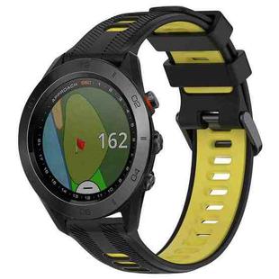 For Garmin Approach S60 Sports Two-Color Silicone Watch Band(Black+Yellow)