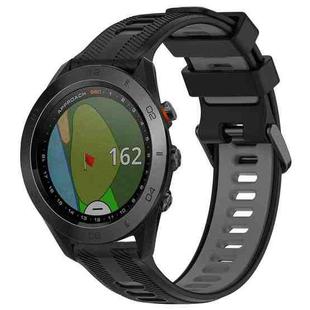 For Garmin Approach S60 Sports Two-Color Silicone Watch Band(Black+Grey)