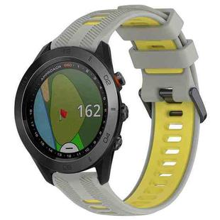 For Garmin Approach S60 Sports Two-Color Silicone Watch Band(Grey+Yellow)