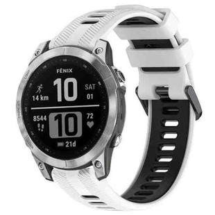 For Garmin Fenix 7 Sports Two-Color Silicone Watch Band(White+Black)