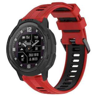 For Garmin Instinct Crossover Sports Two-Color Silicone Watch Band(Red+Black)