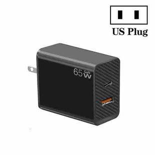 GaN PD48W Type-C PD3.0 + USB3.0 Fast Charger ，US Plug(Black)