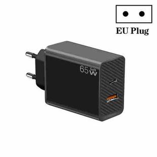 GaN PD48W Type-C PD3.0 + USB3.0 Notebook Adapter for Apple MacBook Series ，EU Plug(Black)