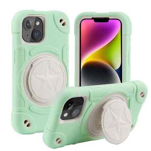 For iPhone 14  Shield PC Hybrid Silicone Phone Case(Fresh Green)