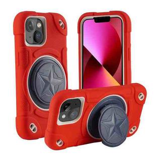 For iPhone 13 Shield PC Hybrid Silicone Phone Case(Red)