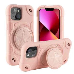 For iPhone 13 Shield PC Hybrid Silicone Phone Case(Rose Pink)