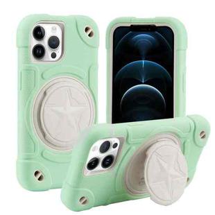 For iPhone 12 Pro Max Shield PC Hybrid Silicone Phone Case(Fresh Green)