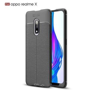 Litchi Texture TPU Shockproof Case for OPPO Realme X(Black)
