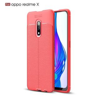 Litchi Texture TPU Shockproof Case for OPPO Realme X(Red)