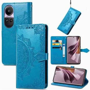 For OPPO Reno10 Pro 5G Mandala Flower Embossed Leather Phone Case(Blue)