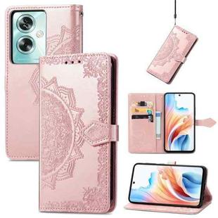 For OPPO A79 5G / A2 5G Mandala Flower Embossed Leather Phone Case(Rose Gold)