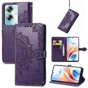 For OPPO A79 5G / A2 5G Mandala Flower Embossed Leather Phone Case(Purple)