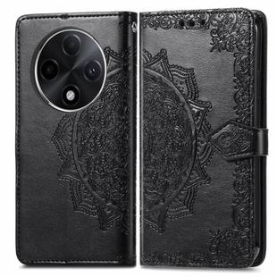 For OPPO A3 Pro Mandala Flower Embossed Leather Phone Case(Black)