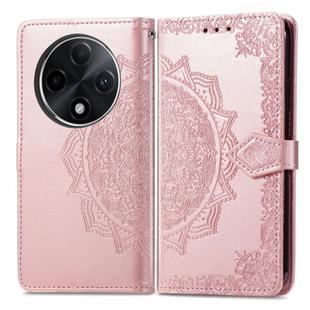 For OPPO A3 Pro Mandala Flower Embossed Leather Phone Case(Rose Gold)
