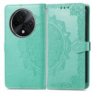For OPPO A3 Pro Mandala Flower Embossed Leather Phone Case(Green)
