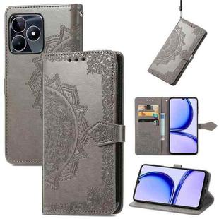 For Realme C53 Mandala Flower Embossed Leather Phone Case(Gray)