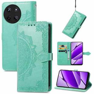 For Realme 11 4G Global Mandala Flower Embossed Leather Phone Case(Green)