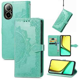 For Realme C67 4G Mandala Flower Embossed Leather Phone Case(Green)