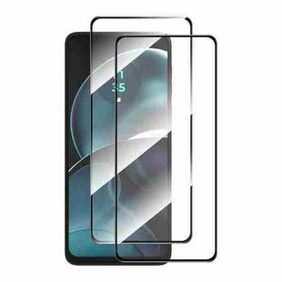 For Motorola Moto E32 2pcs ENKAY Full Glue High Aluminum-silicon Tempered Glass Film