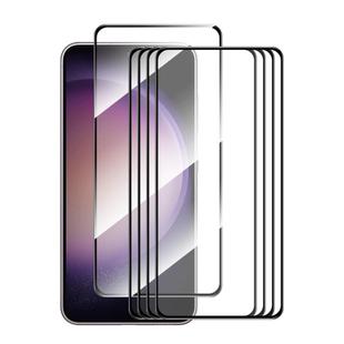 For Samsung Galaxy S23 FE 5G 5pcs ENKAY Full Glue High Aluminum-silicon Tempered Glass Film