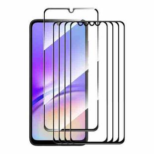 For Samsung Galaxy A05 5pcs ENKAY Hat-Prince Full Glue High Aluminum-silicon Tempered Glass Film