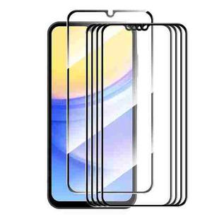 For Samsung Galaxy A15 4G / 5G 5pcs ENKAY Hat-Prince Full Glue High Aluminum-silicon Tempered Glass Film