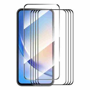 For Samsung Galaxy A55 5pcs ENKAY Hat-Prince Full Glue High Aluminum-silicon Tempered Glass Film