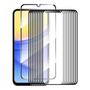 For Samsung Galaxy A15 4G / 5G 10pcs ENKAY Hat-Prince Full Glue High Aluminum-silicon Tempered Glass Film