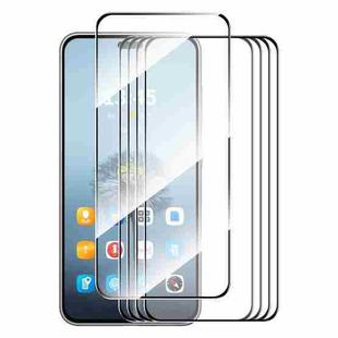 For Honor 400 Lite Global 5pcs ENKAY Hat-Prince Full Glue High Aluminum-silicon Tempered Glass Film