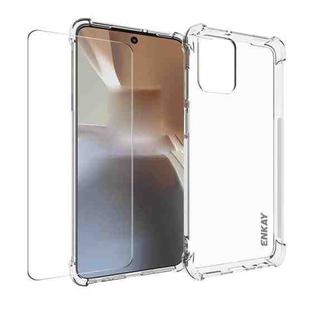 For Motorola Moto G Power 2023 ENKAY Transparent TPU Shockproof Phone Case with Glass Film