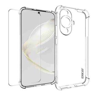 For Huawei Nova 11 4G ENKAY Transparent TPU Shockproof Phone Case with Glass Film