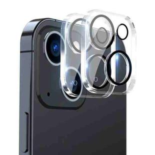 For iPhone 15 / 15 Plus 2pcs ENKAY Hat-Prince Black Ring 9H Rear Camera Lens Tempered Glass Film