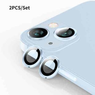 For iPhone 15 / 15 Plus ENKAY 9H Rear Lens Aluminium Alloy Tempered Glass Film(Blue)