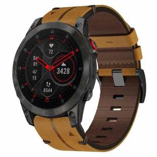 For Garmin EPIX Gen 2 22mm Leather Textured Watch Band(Brown)