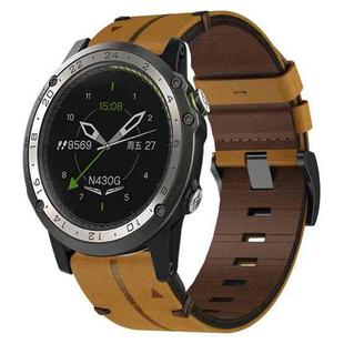 For Garmin D2 Charlie 26mm Leather Texture Watch Band(Brown)