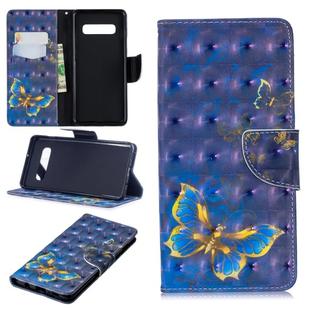 3D Colored Drawing Pattern Horizontal Flip Leather Case for Galaxy S10 Plus, with Holder & Card Slots & Wallet(Butterfly)