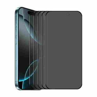 For iPhone 17 Pro 5pcs ENKAY Hat-Prince 28° Anti-peeping Tempered Glass Protector Full Screen Film