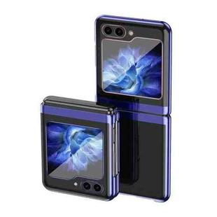 For  Samsung Galaxy Z Flip5   5G Electroplating Transparent PC Shockproof Phone Case(Blue)