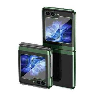 For  Samsung Galaxy Z Flip5   5G Electroplating Transparent PC Shockproof Phone Case(Green)