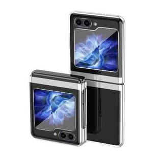 For  Samsung Galaxy Z Flip5   5G Electroplating Transparent PC Shockproof Phone Case(Silver)